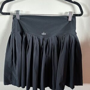 ALO Yoga Black Pleated Mini Skirt